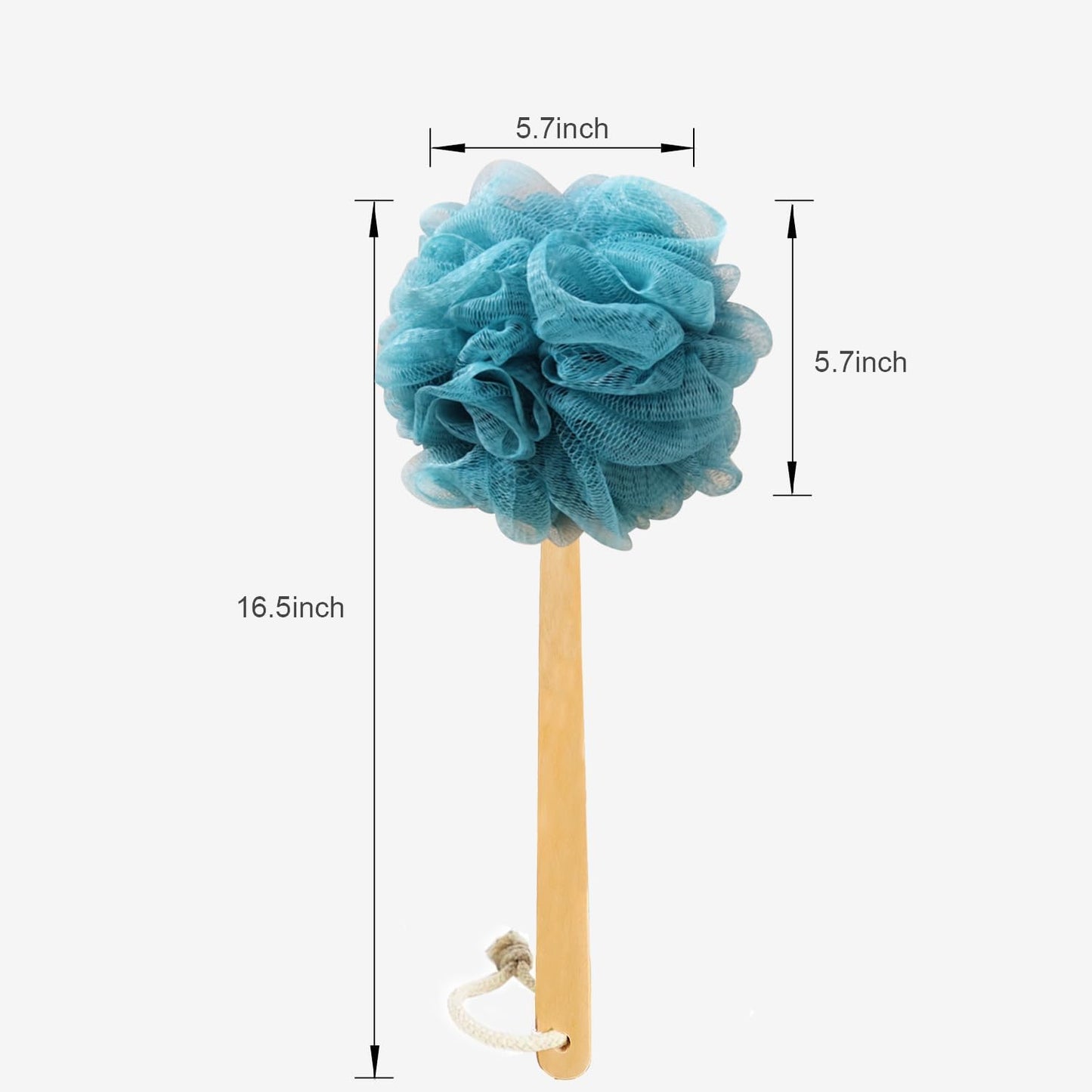 Back Scrubber for Shower & Body, Long Handle Bath Brush with Loofah Sponge, Exfoliating Shower Brush for Men and Women