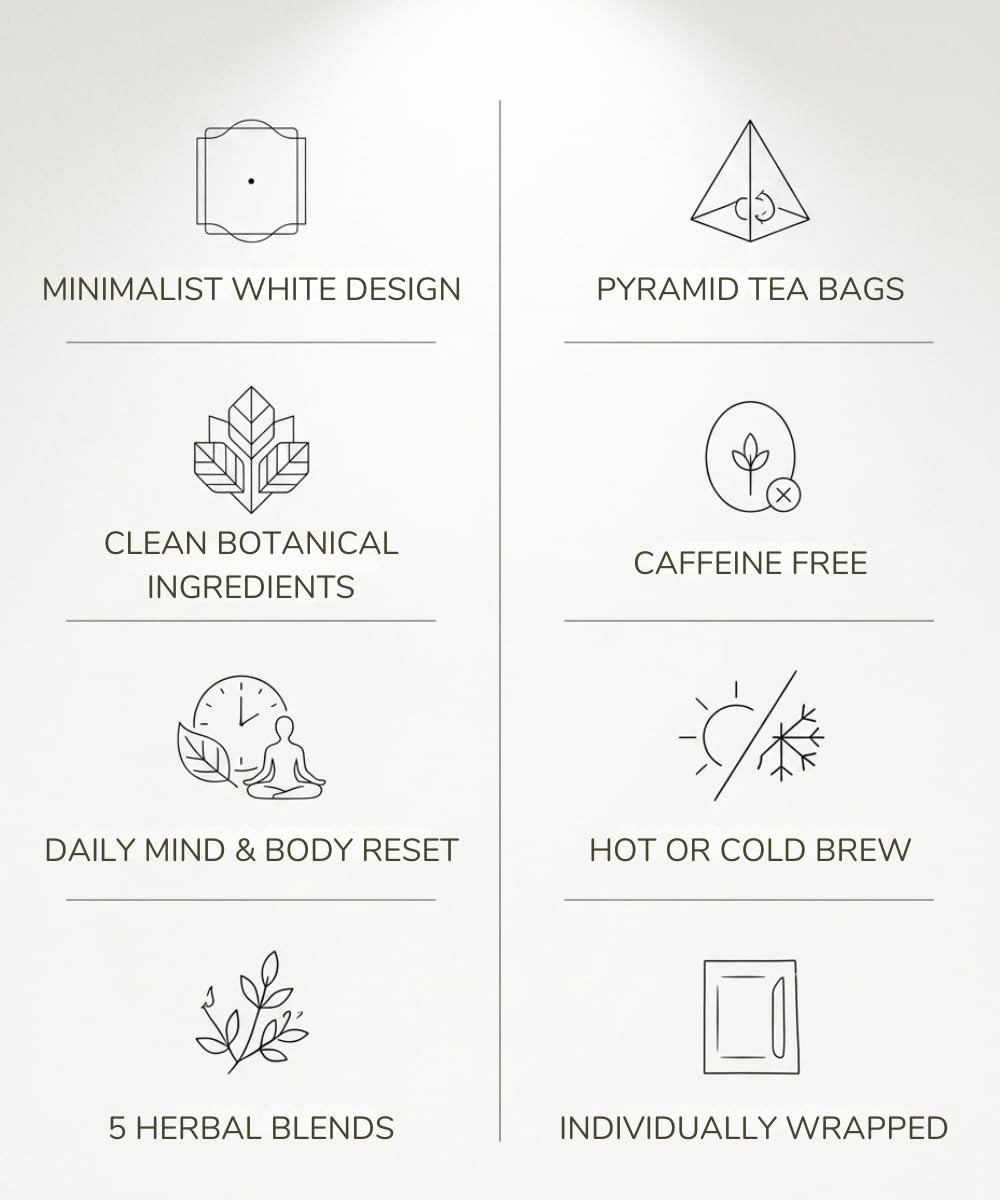 EZR LEAF Pura Herbal Tea Sampler - Caffeine-Free Tea Variety Gift Set