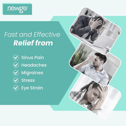 NEWGO Face Heating Pad Sinus Relief Mask, Moist Heat Face Mask Microwavable, Warm Compress for Sinus Pressure Relief, Migraine, Tension Headache Relief - Purple