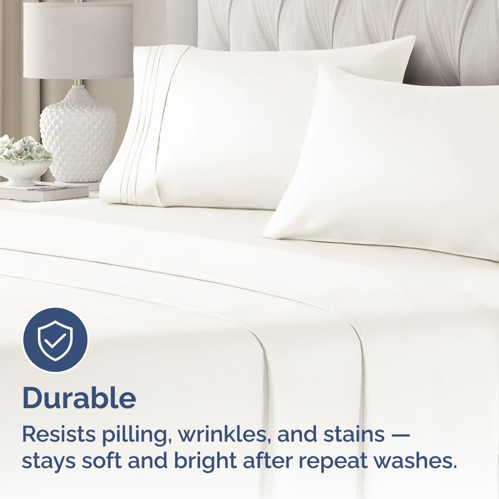 Standard Pillow Cases Set of 10 - Ultra Soft Hotel Quality Pillowcase Covers - Comfy, Cozy & Wrinkle Free - Shrink, Stain and Fade Resistant - Machine Washable Pillow Protectors - 10 Pcs Set - White - Colors B
