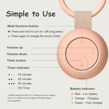 Portable Sound Machine for Baby Kids | White Noise | Sleep Soother | 16 Soothing Sounds | Timer | Memory Function | 30H | Shush | Travel | Registry Gift | Newborn Essentials | Extended Battery Edition