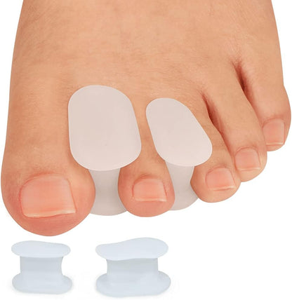 Povihome 6 Pack Gel Toe Spacer Separators(0.6'' Thick), Bunion Corrector for Overlapping Toe (1st/2nd Toe), Silicone Toe Spacers with Soft Gel Lining for Hallux & Bunion Pain Relief