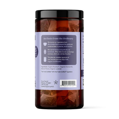 Paromi Chamomile Lavender Rooibos Organic Tea, Signature Jar, 15 Count