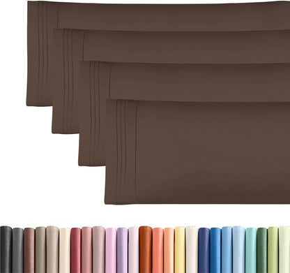 Standard Pillow Cases Set of 10 - Ultra Soft Hotel Quality Pillowcase Covers - Comfy, Cozy & Wrinkle Free - Shrink, Stain and Fade Resistant - Machine Washable Pillow Protectors - 10 Pcs Set - White - Colors A
