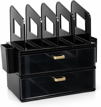 CiWiVOKi Vertical File Holder, PET Desk Organizer, Black