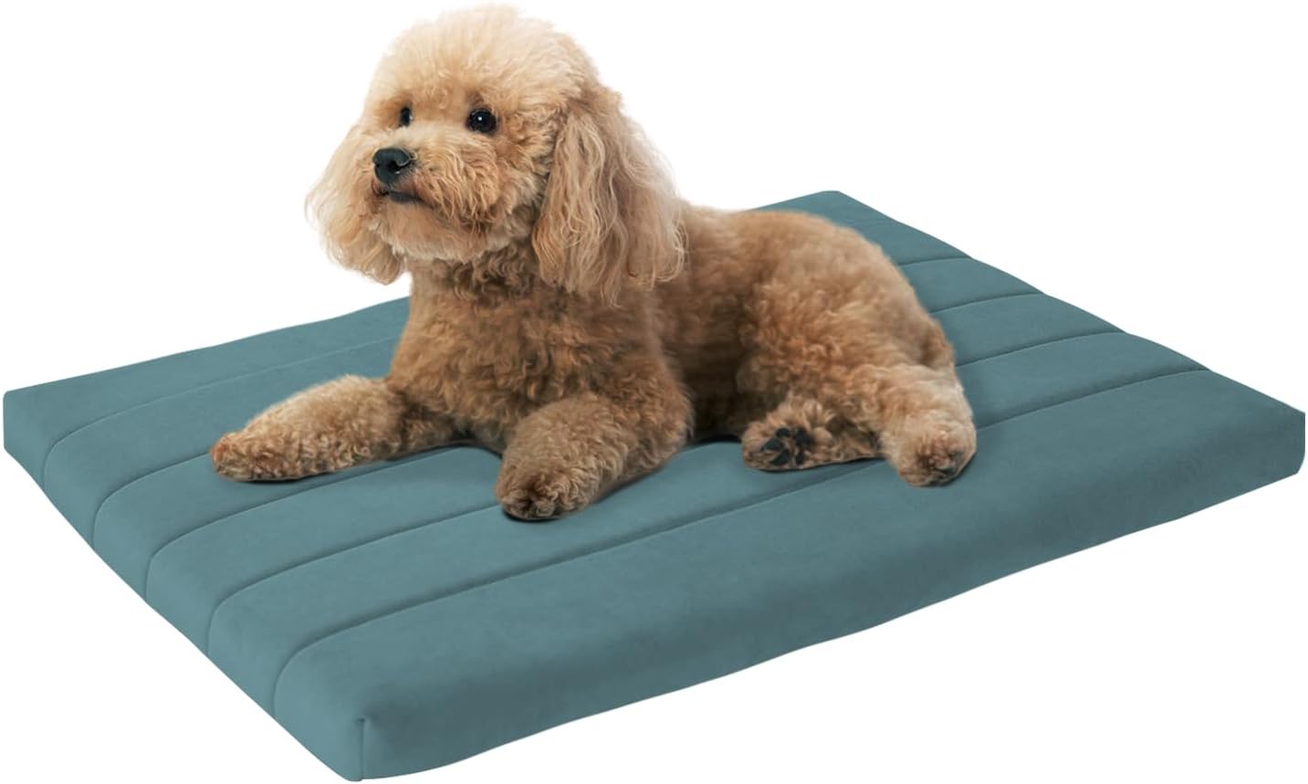 BALANCE Dog Crate Bed, Orthopedic Dog Bed Pad with Waterproof Liner, Washable Crate Foam Pet Mat for Large, Medium, Puppy Dogs Breeds, Mint Leaf, 36“x23”x1.6“