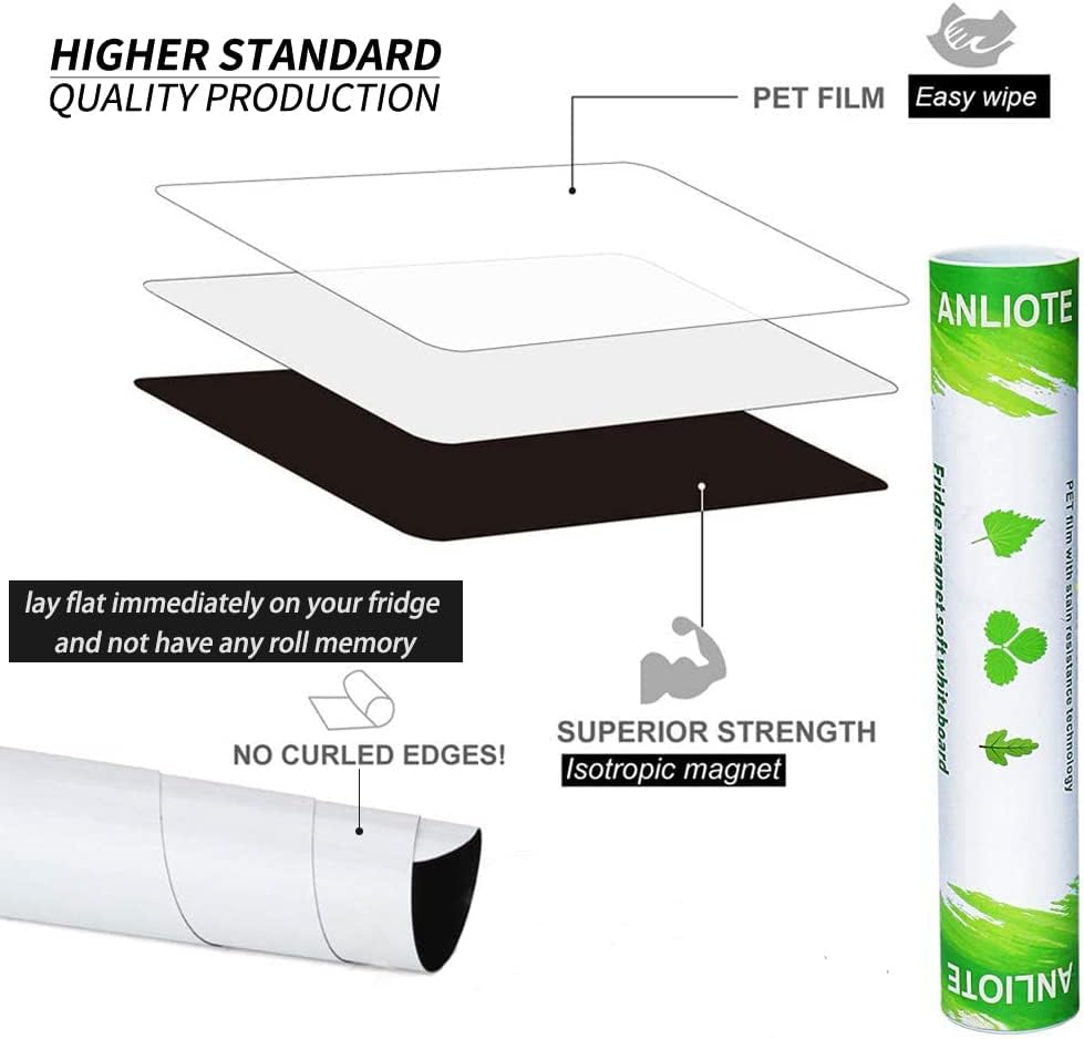 Magnetic Dry Erase Board Fridge Whiteboard Sheet 20"x13"