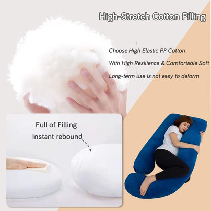 60 Inch Pregnancy Pillow for Sleeping, Extra Large U Shaped Body Pillow, Maternity Pillow for Pregnant Women with Velvet Cover (Dark Grey)