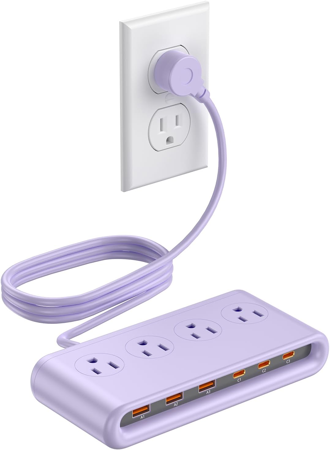 10-in-1 Power Strip with USB C Ports, 35W USB, 4 AC & 6 USB Ports