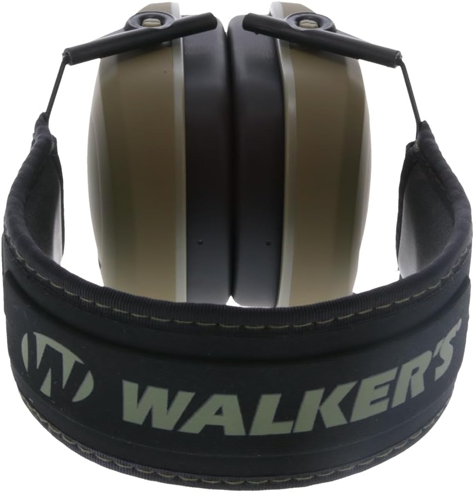 Walker's Razor Slim Passive Earmuffs Ultra Low Profile 27dB NRR Light Weight