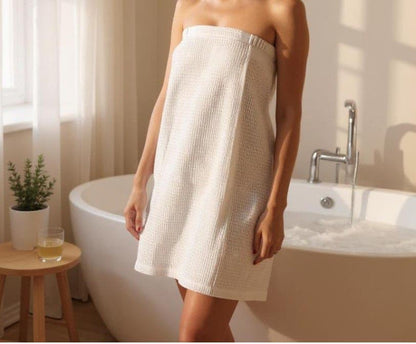BY LORA Womens Lightweight Waffle Spa Wrap Towel, Quick-Dry Body, Multi Colors
