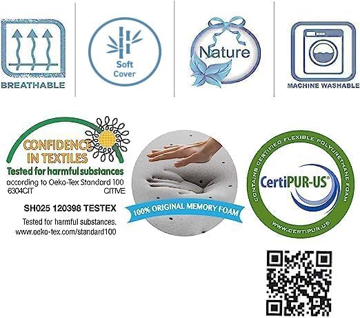 Cervical Pillow Cooling Orthopedic Memory Foam Pillows for Back Stomach Side Sleeper - Sleeping Travel Neck Gusseted Bed Pillow Gel Layer Provides Coolness Removable Washable Cover