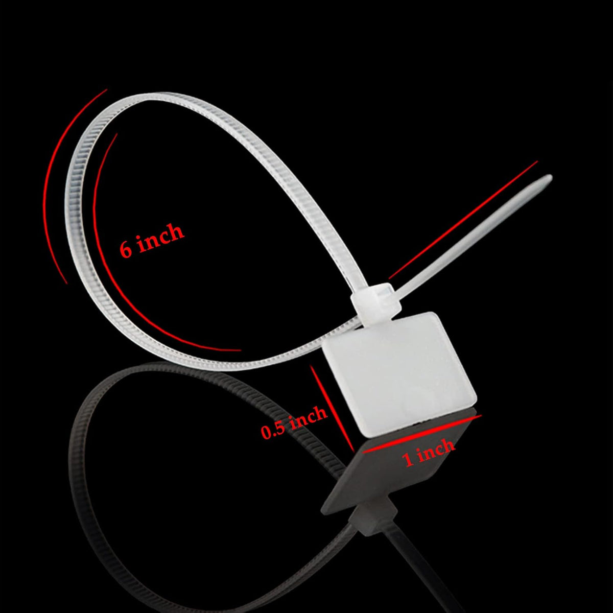 TUZAZO 6 Inch Nylon Marker Cable Zip Ties, 250pcs