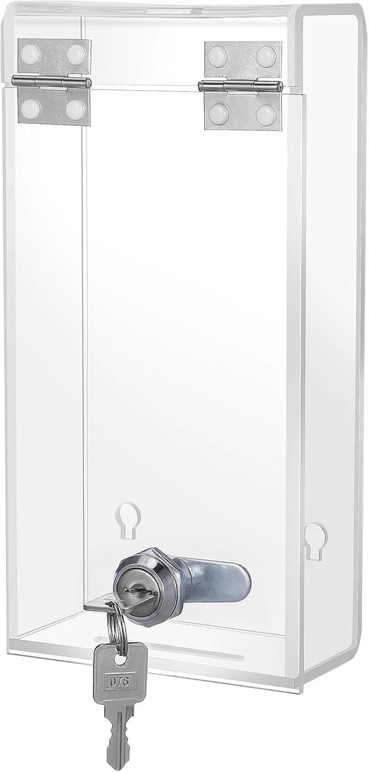 VICASKY Phone Lock Box with 2 Keys, Clear Acrylic Cell Phone Locker Case with Charging Port for Screen Time, Classroom, Office and Home