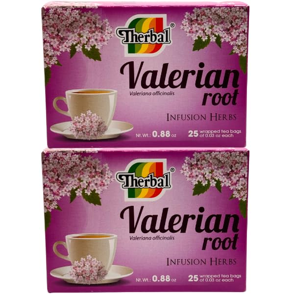 Valerian Root Herbal Tea – 2 Pack (50 Tea Bags Total) – Natural Sleep Support Blend with Linden Flower & Orange Blossom – Caffeine-Free – 1.76 oz