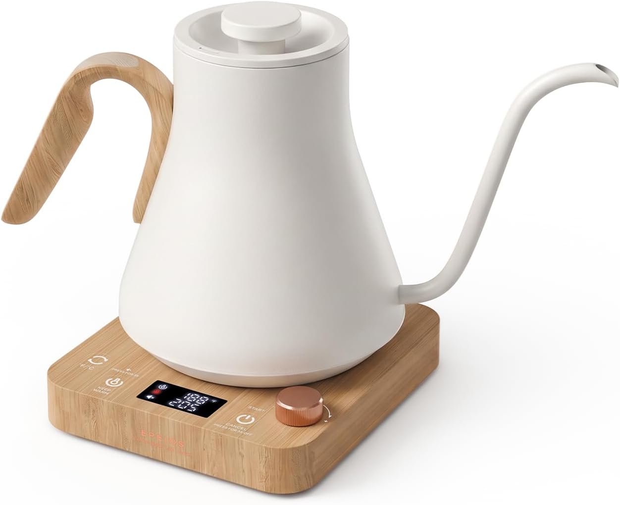 Epeios Electric Kettle, Gooseneck Electric Kettle with ±1°F Temperature Control, 1200W Rapid Heating for Pour Over Coffee & Tea, 304 Stainless Steel Interior, Auto Shut-Off, 0.9L, Black