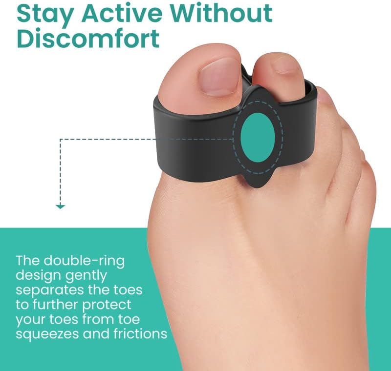 Welnove Pack of 12 Bunion Corrector, Toe Separators with 2 Loops, Big Toe Spacer Suitable for Bunion and Overlap Toe (White)