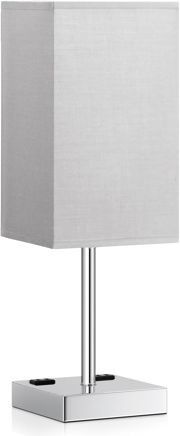 Touch Bedside Table Lamp for Bedroom - Dimmable, USB C+A, 2 AC Outlets
