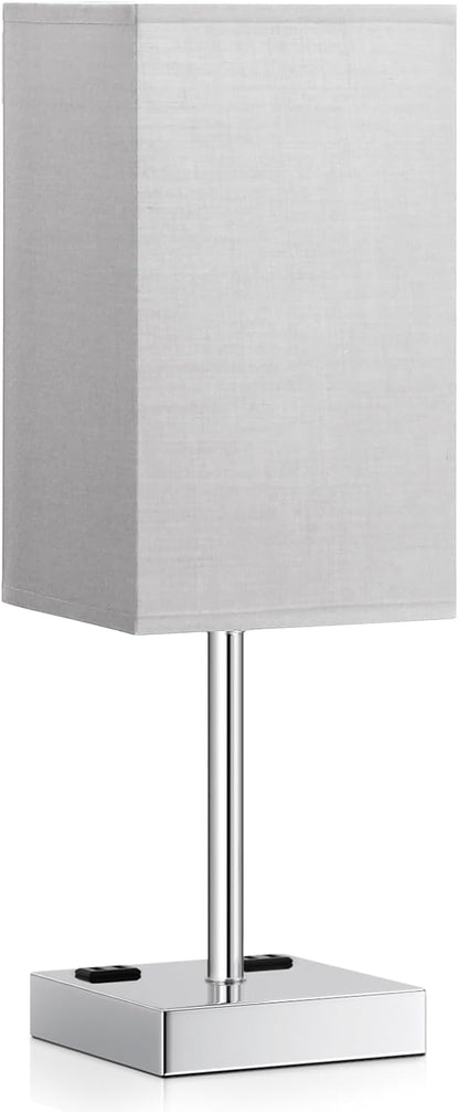 Touch Bedside Table Lamp for Bedroom - Dimmable, USB C+A, 2 AC Outlets