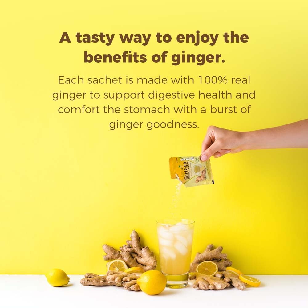 Prince of Peace Instant Ginger Honey Crystals Assorted, 30 Sachets – Instant Hot or Cold Beverage that Soothes Throat – Easy to Brew – Drink Like a Tea – Gluten Free – Real Ginger