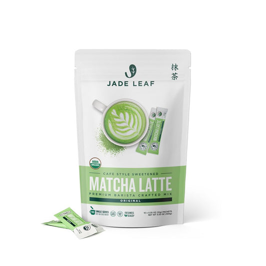 Jade Leaf Matcha Organic Matcha Latte Mix - Bulk Value Size - Lightly Sweet Japanese Matcha Powder with Organic Cane Sugar for Café Style Blend, 35.3 Ounce / 1000g (Pack of 1)
