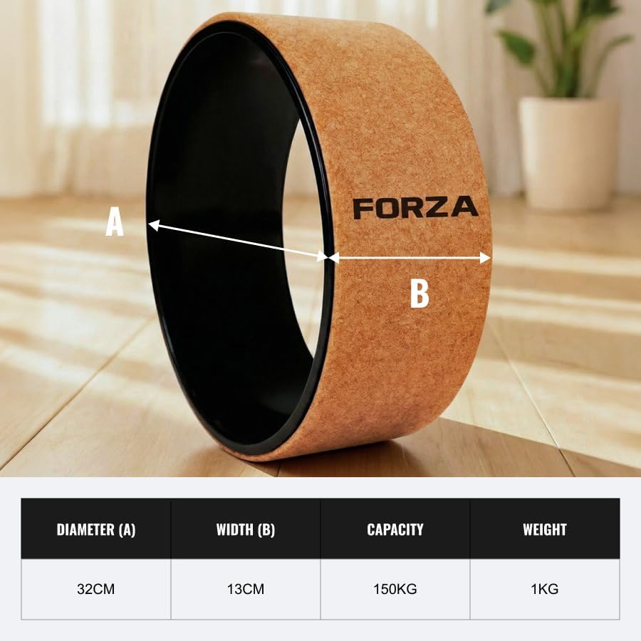 FORZA Yoga Complete Cork Bundle – Cork Mat, Wheel, Foam Roller, Massage Ball & Blocks – Yoga, Pilates & Recovery Set for Stability, Mobility & Home Workouts