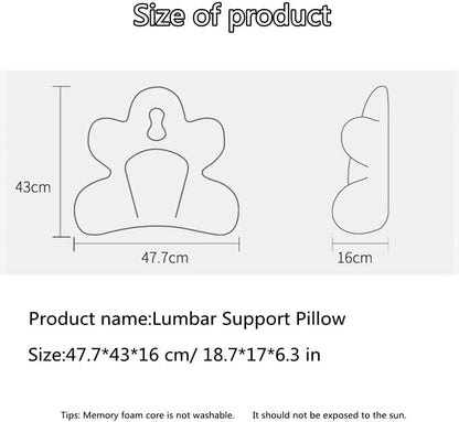 Lumbar Support Pillow for Office Chair, Back Pillow Lumbar Support for Car, Chair, Sofa - Improve Lower Back Pain Relief & Sitting Posture, Memory Foam Back Cushion for Long Sitting (Pink)