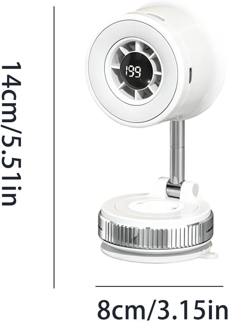 Portable Fan for Travel 199 Wind Speeds 360 Degree Adjustable Suction Cup