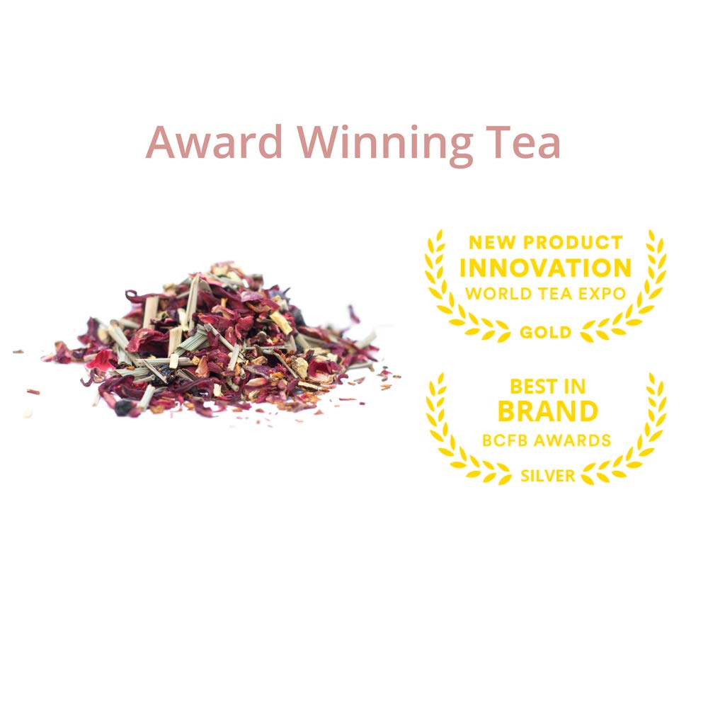 JusTea LITTLE BERRY HIBISCUS Loose Leaf Herbal Tea, 40+ Cups Tin with Spoon