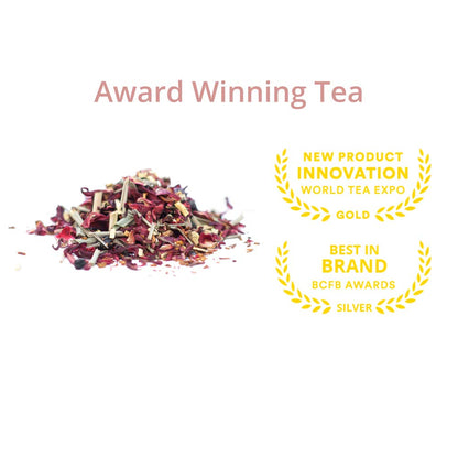 JusTea LITTLE BERRY HIBISCUS Loose Leaf Herbal Tea, 40+ Cups Tin with Spoon