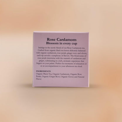 DAKSHIN Organic Rose Cardamom Tea Bags | Black Tea with Rose Petals, Ginger Root & Cloves | Naturally Warming & Comforting | USDA Organic | 16 Tea Bags