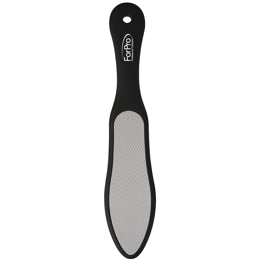 ForPro Black Bear Stainless Steel Pedicure File, Callus Remover Foot File, Double-Sided Professional Quality Tool for Heels and Feet, 10.5’’ L