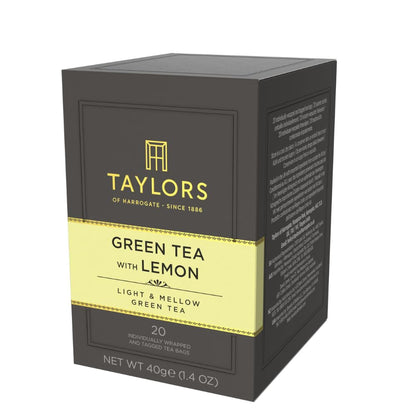 Taylors of Harrogate Green Tea with Lemon Tea Bags, 20ct (Pack of 1)