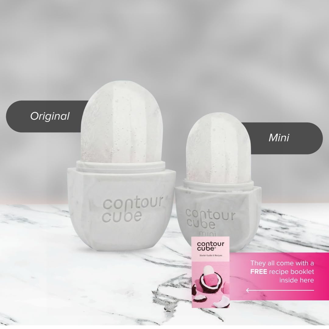 Contour Cube Original - Ice Roller for Sculpting & De-Puffing - Face Ice Roller & Massager with BPA-Free Silicone - Ice Mold for Face - Skin Care Tools for Daily Skincare (180ml) - Marble