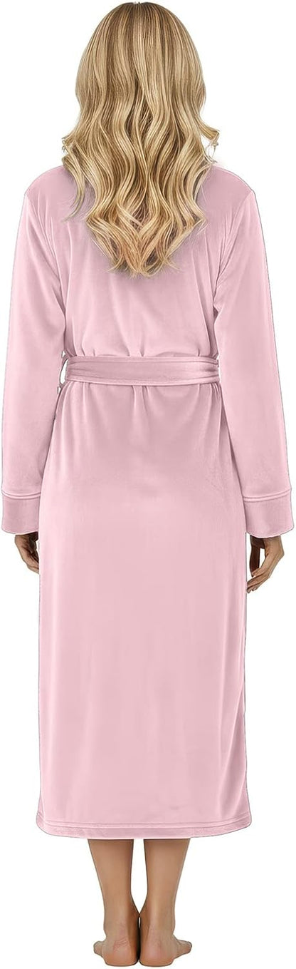 Premium Ultra Soft Robes for Women Plush Fleece Long Bathrobe