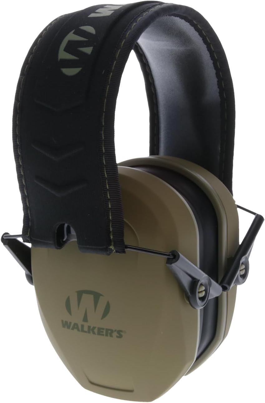 Walker's Razor Slim Passive Earmuffs Ultra Low Profile 27dB NRR Light Weight