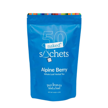 Two Leaves and a Bud Alpine Berry Naked Tea Sachets, 50 Count (Pack of 1)