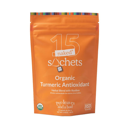 Two Leaves and a Bud Organic Turmeric Antioxidant Naked Tea Sachets, 15 Ct