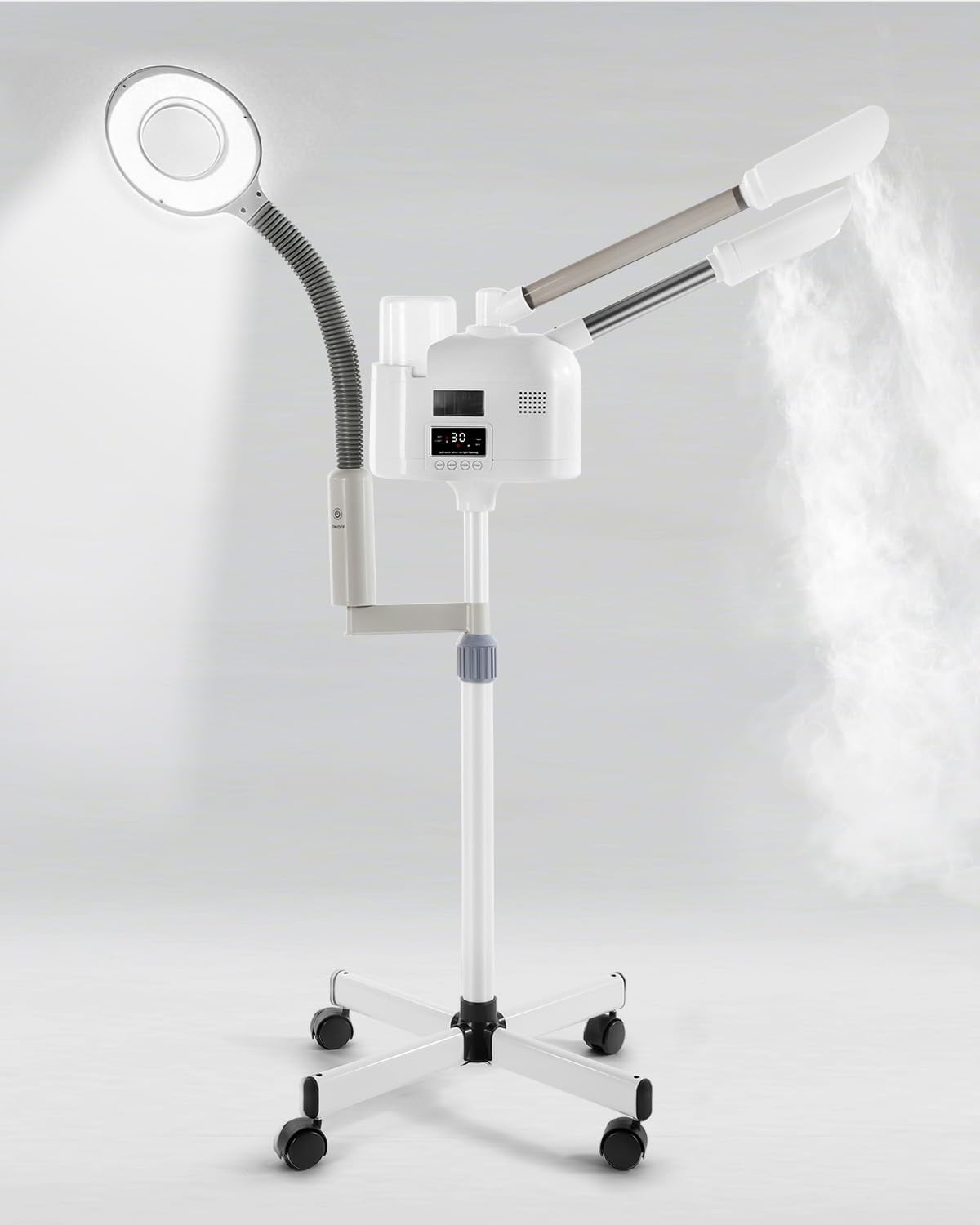 Artist hand Professional Facial Steamer with 5X LED Magnifying Lamp 3 in 1