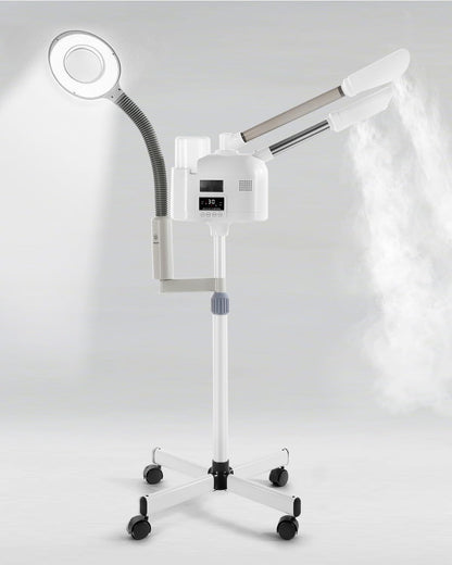 Artist hand Professional Facial Steamer with 5X LED Magnifying Lamp 3 in 1