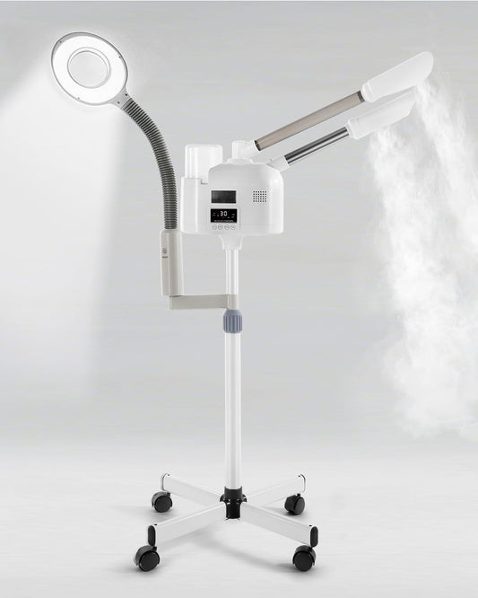 Artist hand Professional Facial Steamer with 5X LED Magnifying Lamp 3 in 1