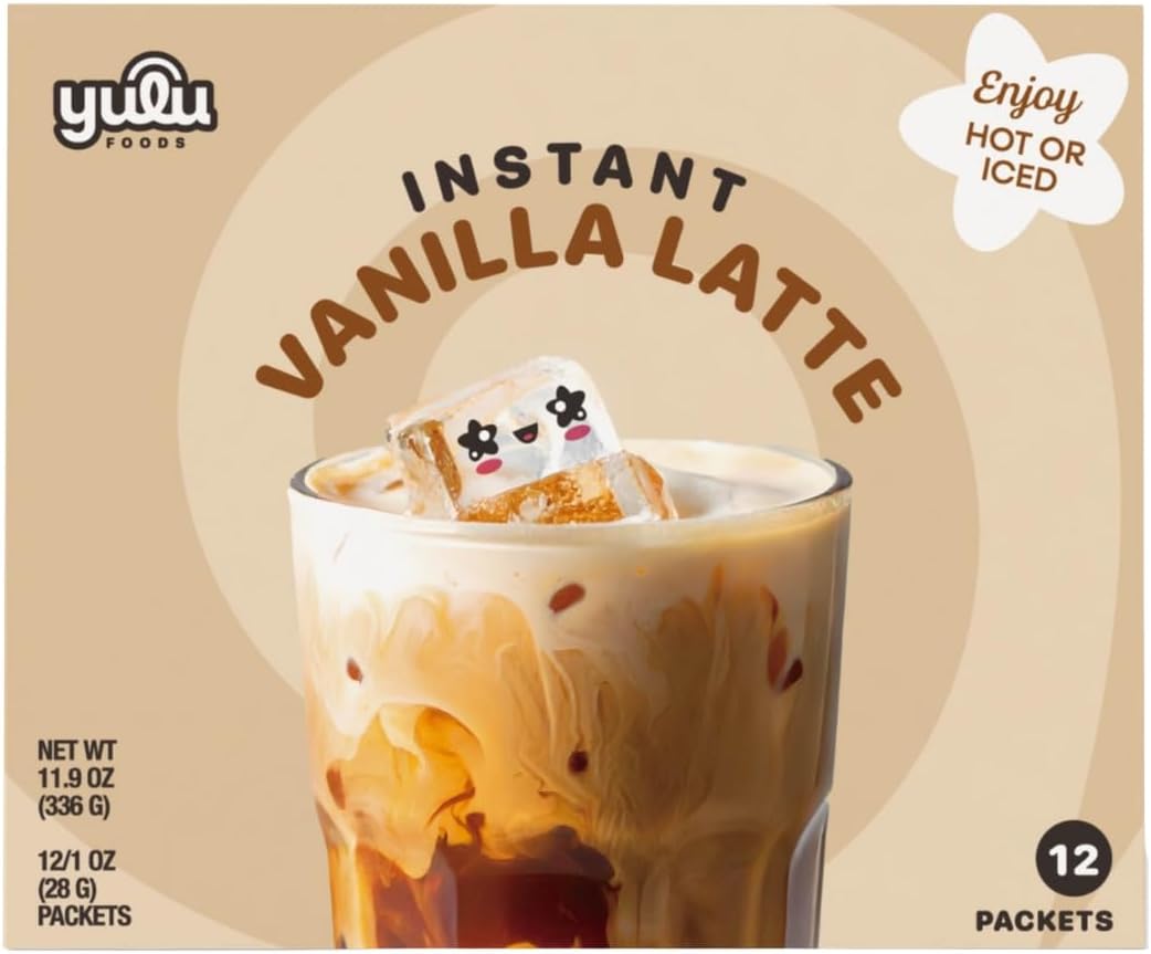 YULU FOODS Matcha Instant Latte Mix (12 Servings, 8.47 oz) | 3-in-1 Japanese Matcha Latte Powder with Creamer & Sugar | Non-Dairy | Hot or Iced Café-Style Latte in Seconds
