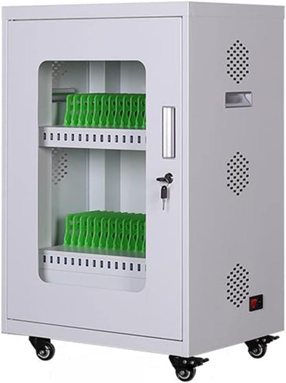 50 Slot Cellphone Charging Station Mobile Charging Cart for Office Classroom & Conference Rooms Secure Locker for Phones White Color Ideal for Group Events(White 40)