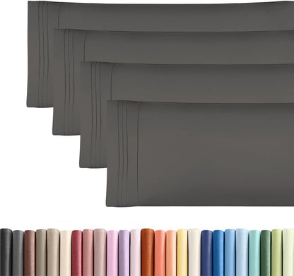 Standard Pillow Cases Set of 10 - Ultra Soft Hotel Quality Pillowcase Covers - Comfy, Cozy & Wrinkle Free - Shrink, Stain and Fade Resistant - Machine Washable Pillow Protectors - 10 Pcs Set - White - Colors A