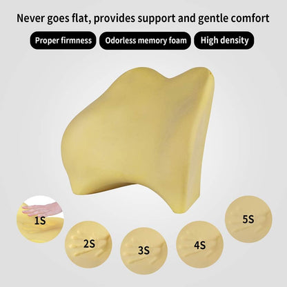 Memory Foam Lumbar Support Pillow for Car - Lower Back Support Cushion for Driving, Back Pain Relief for Car Seat, Office Chair, Wheelchair (Gray)