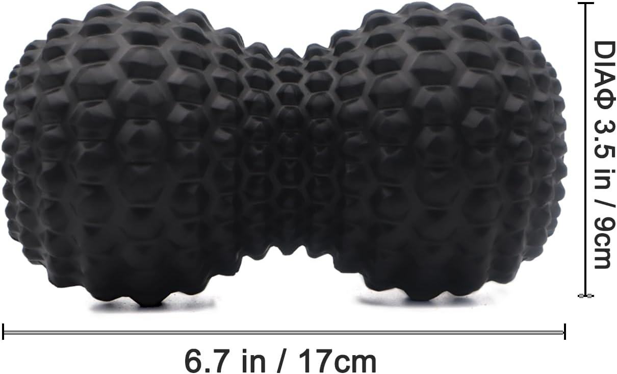 KITWILD Peanut Massage Ball, Double Lacrosse Massage Roller Ball for Deep Tissue Muscle Massage, Physical Therapy, Myofascial Release, Muscle Knots, and Yoga Therapy