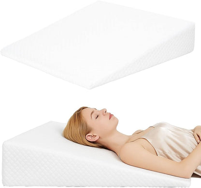 VADSBO Wedge Pillow, Bed Wedge Pillows for Sleeping, Snoring, Back Support, After Surgery, Foam Triangle Pillow, Removable Washable Cover (Gray, 5in)