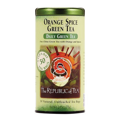 The Republic of Tea Daily Green Orange Spice Green Tea, Low Caffeine, 50 Ct