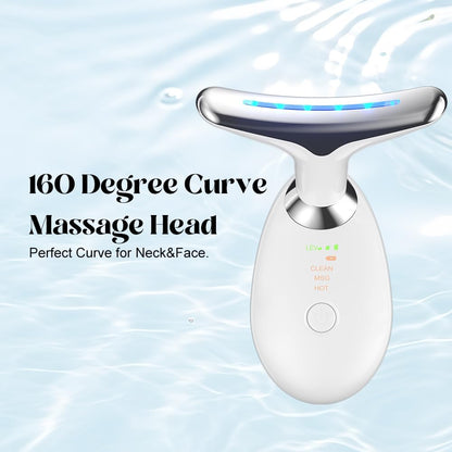 Neck Face Massager Tool, 3-in-1 Portable Facial Massager, Face Sculpting Tool at Home for Skin Care with Vibration (White)