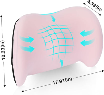 Lumbar Support Pillow for Office Chair, Car Lumbar Pillow Lower Back Pain Relief, Memory Foam Back Cushion with 4D Mesh Cover and Adjustable Straps, Ergonomic Chair Back Pillow for Car,Bed, Gaming
